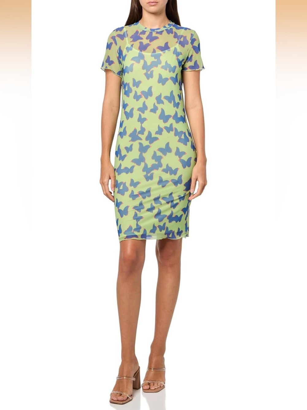 NWT HUGO BOSS Womens Printed Mesh Bodycon Mini DressCasual Dress
